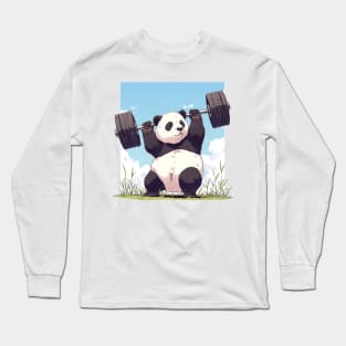 panda lifting weight Long Sleeve T-Shirt